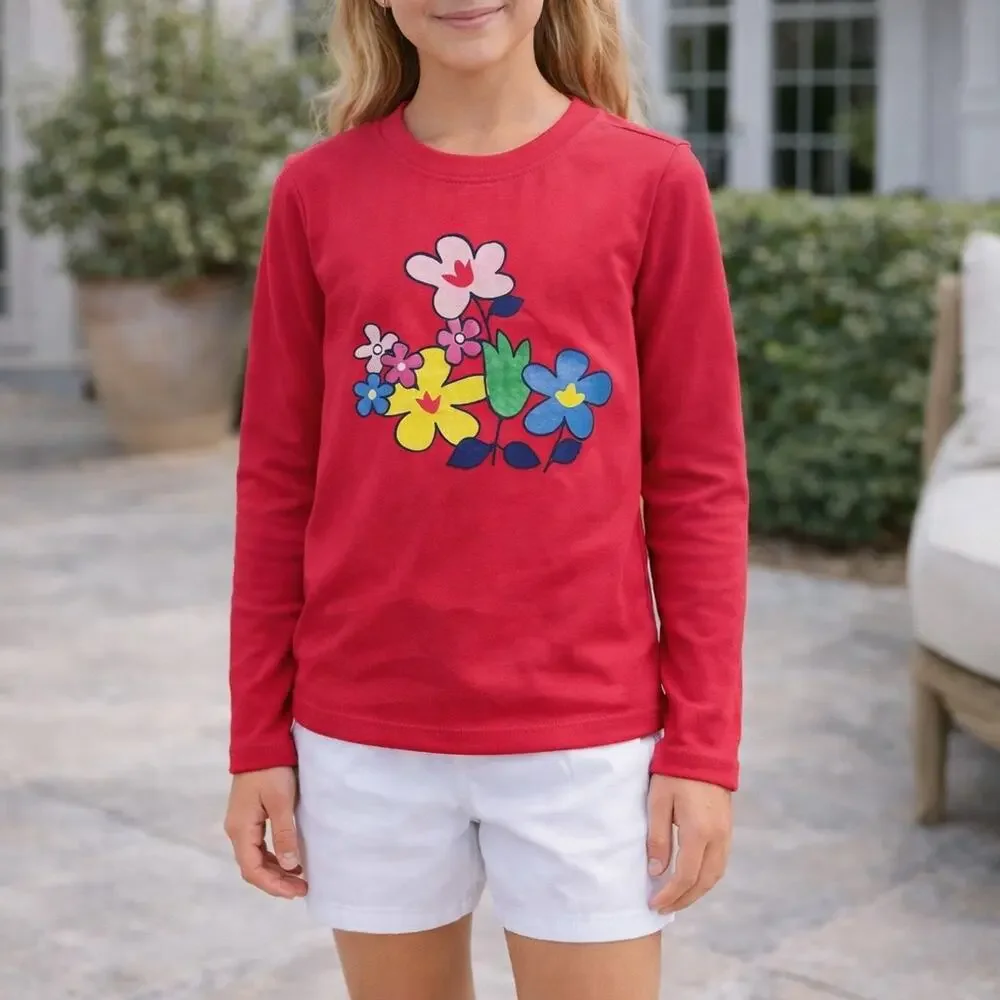 Hanna Andersson Pink Floral Printed Rash Guard 110/ 5